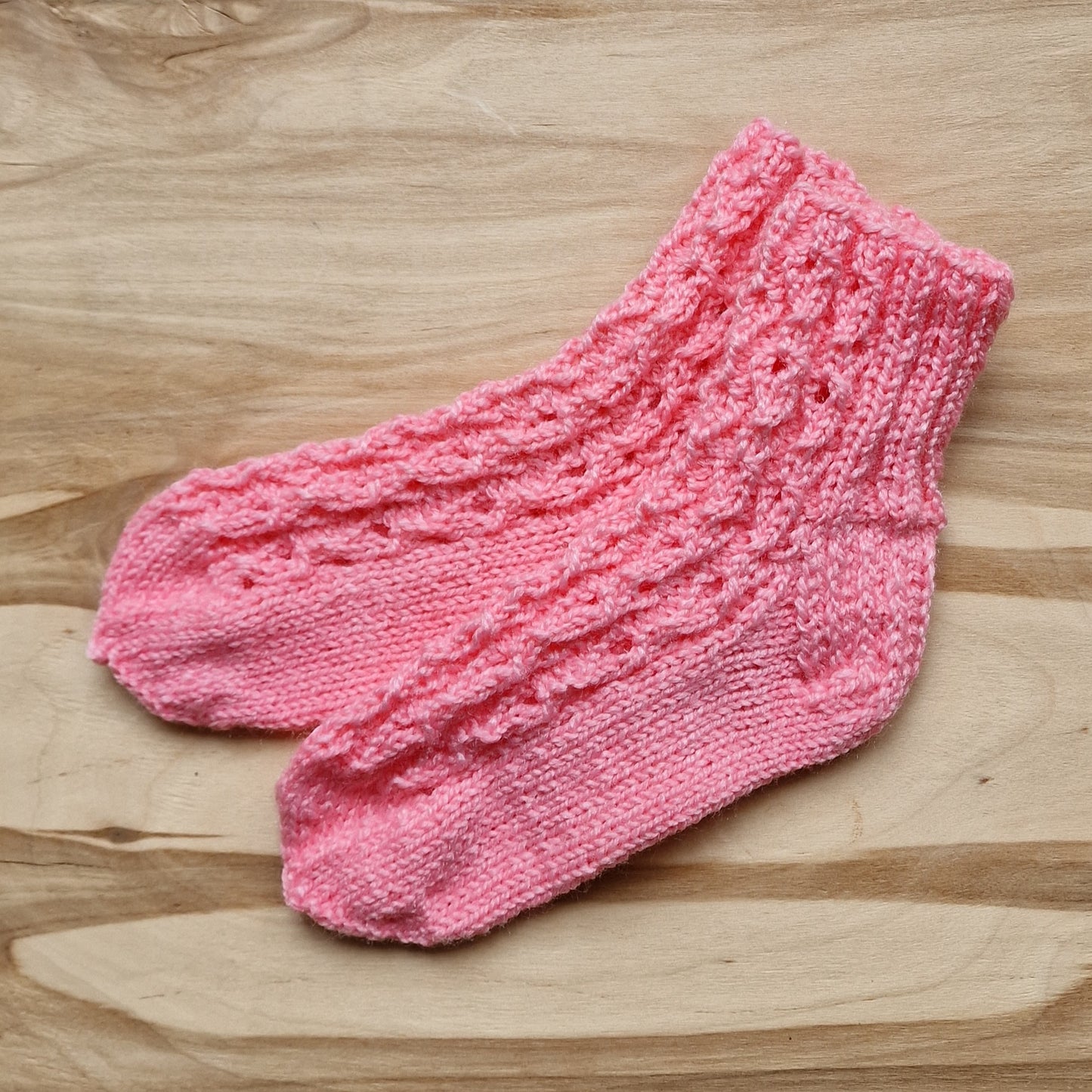 Rozā vilnas zeķes bērniem 25.-27.izm. (VEZI 4) - www.tiptip.lv 