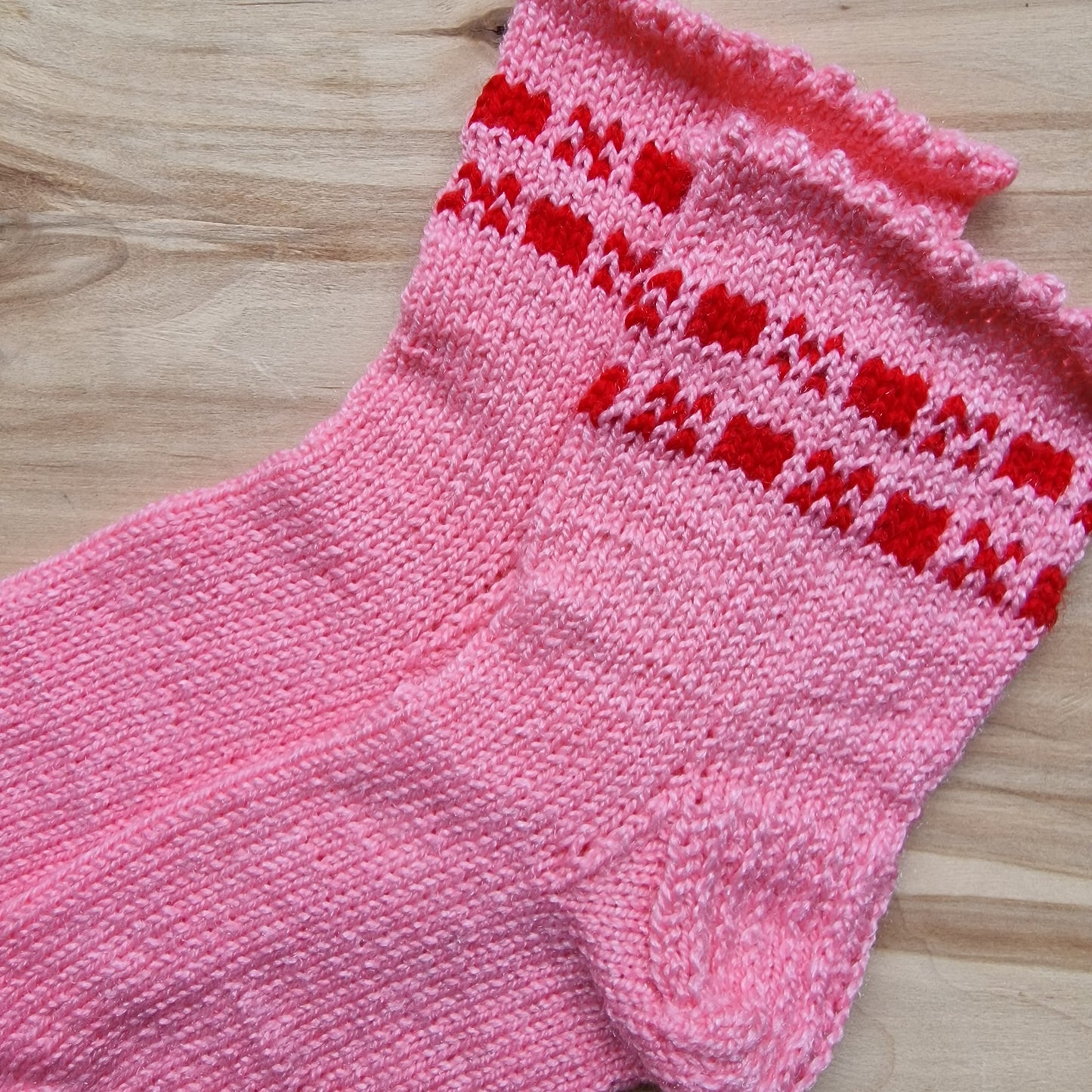 Rozā vilnas zeķes bērniem 33.-35.izm. (VEZI 18) - www.tiptip.lv 