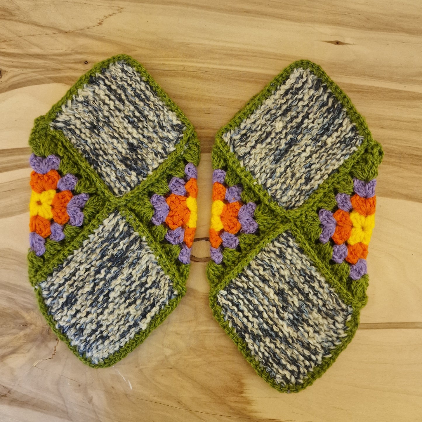 Tamborētas čībiņas (sūnu/violeta/oranža/dzeltena) 36.-38.izm. (VAAP 14) - www.tiptip.lv 