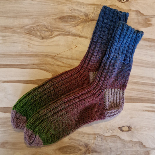 Violeti zaļganu krāsu vilnas zeķes 42.-44.izm. (IVZA 38) - www.tiptip.lv 