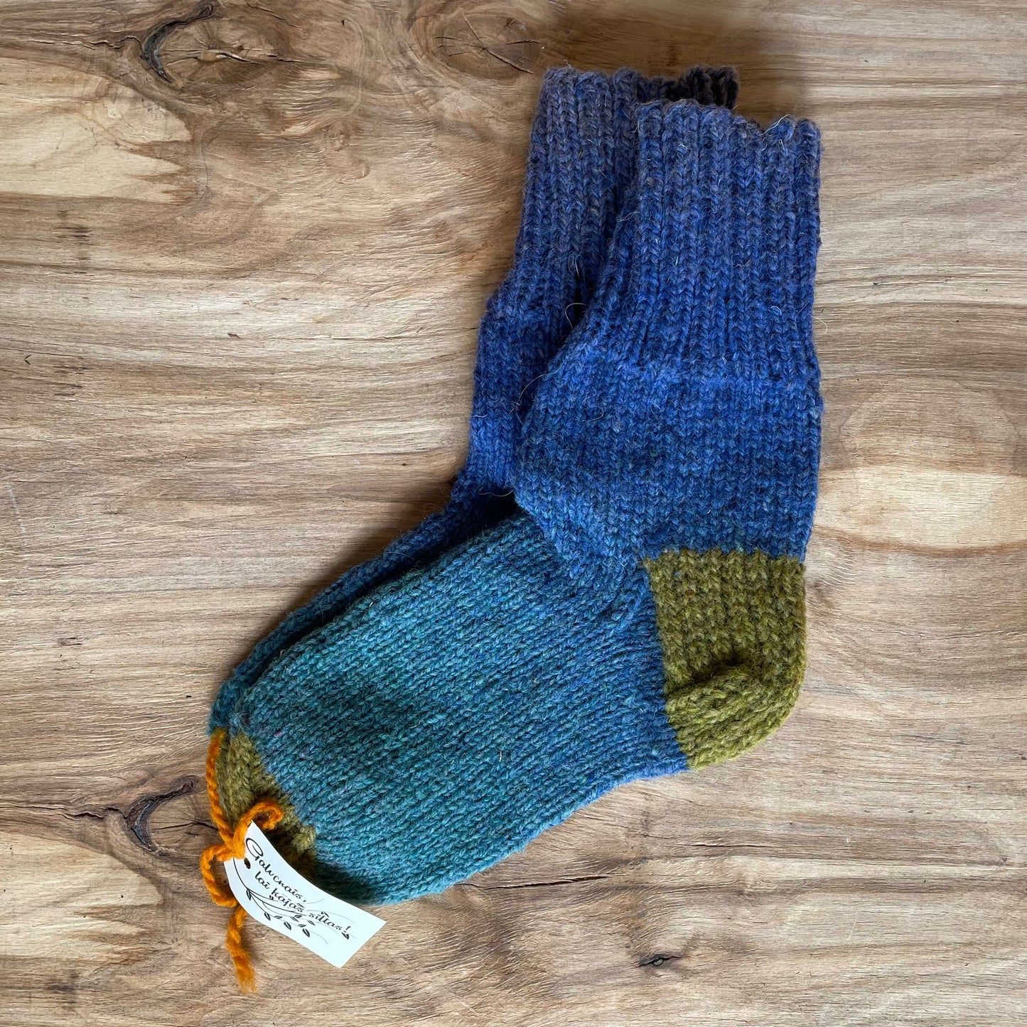 Gradient ocean blue wool socks size 35.-37. (IVZE 3)