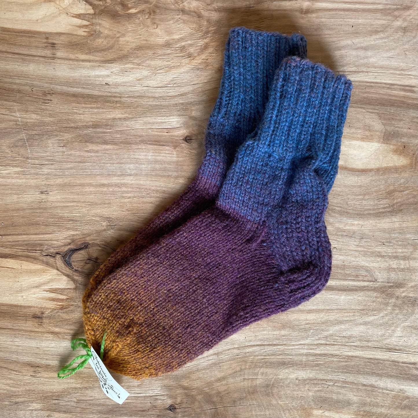 Gradient blue purple wool socks size 42.-43. (IVZE 15)