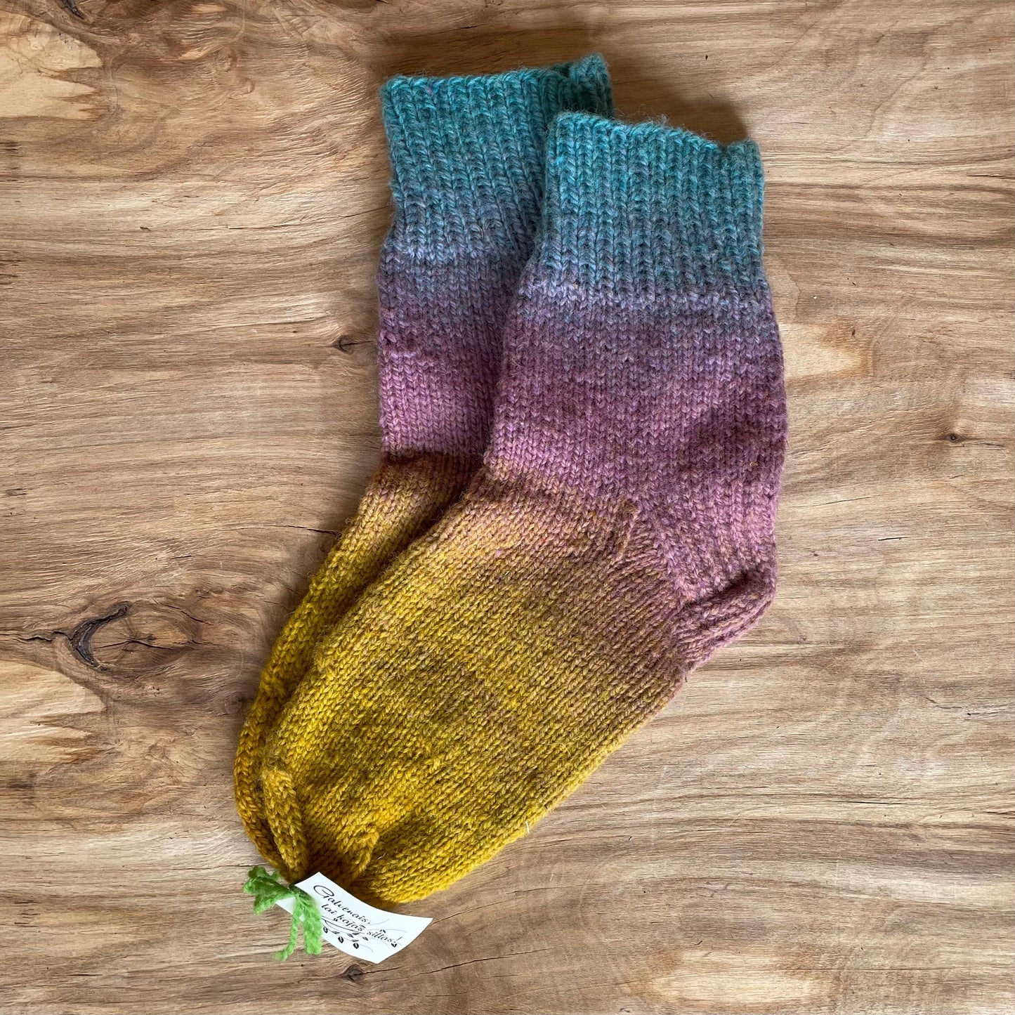 Gradient multicolored wool socks size 42.-43. (IVZE 16)