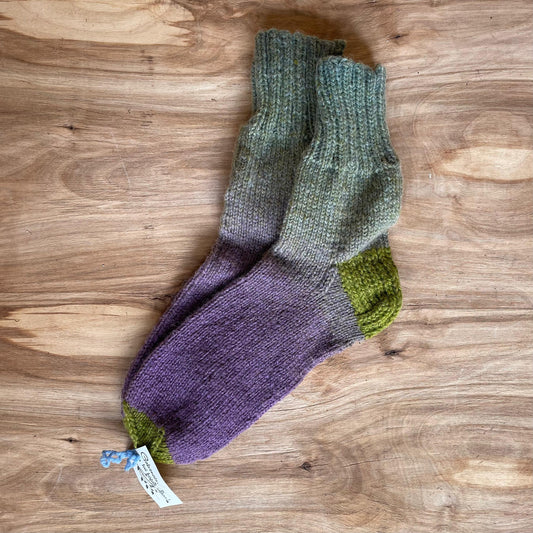 Gradient  blue purple wool socks size 44.-46. (IVZE 17)