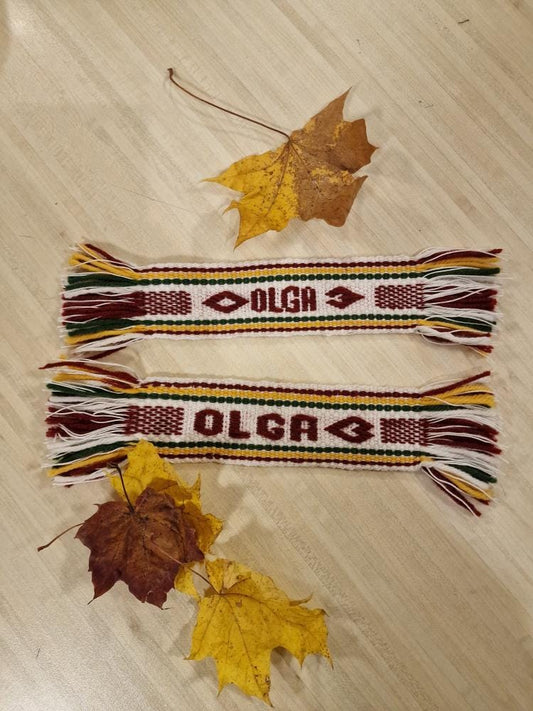 Custom woven bookmark "Olga"
