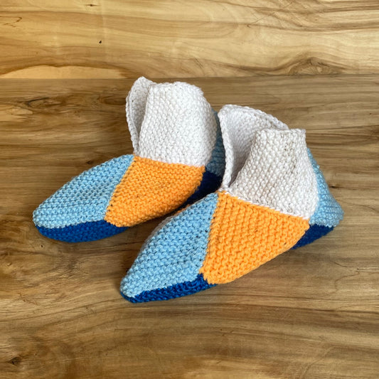 Zilas/baltas/dzeltenas mājas čībiņas 36.-38.izm. (INBE 6) - www.tiptip.lv 