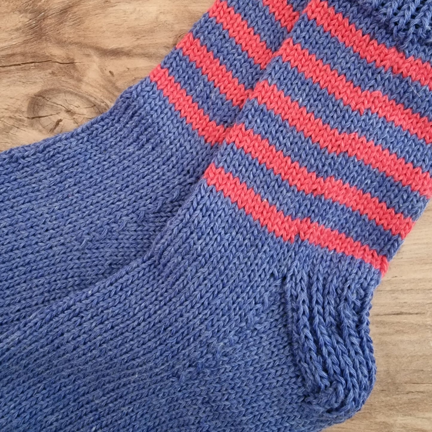 Zilivioletas vilnas zeķes ar rozā svītrām 33.-35.izm. (VEPA 119) - www.tiptip.lv 