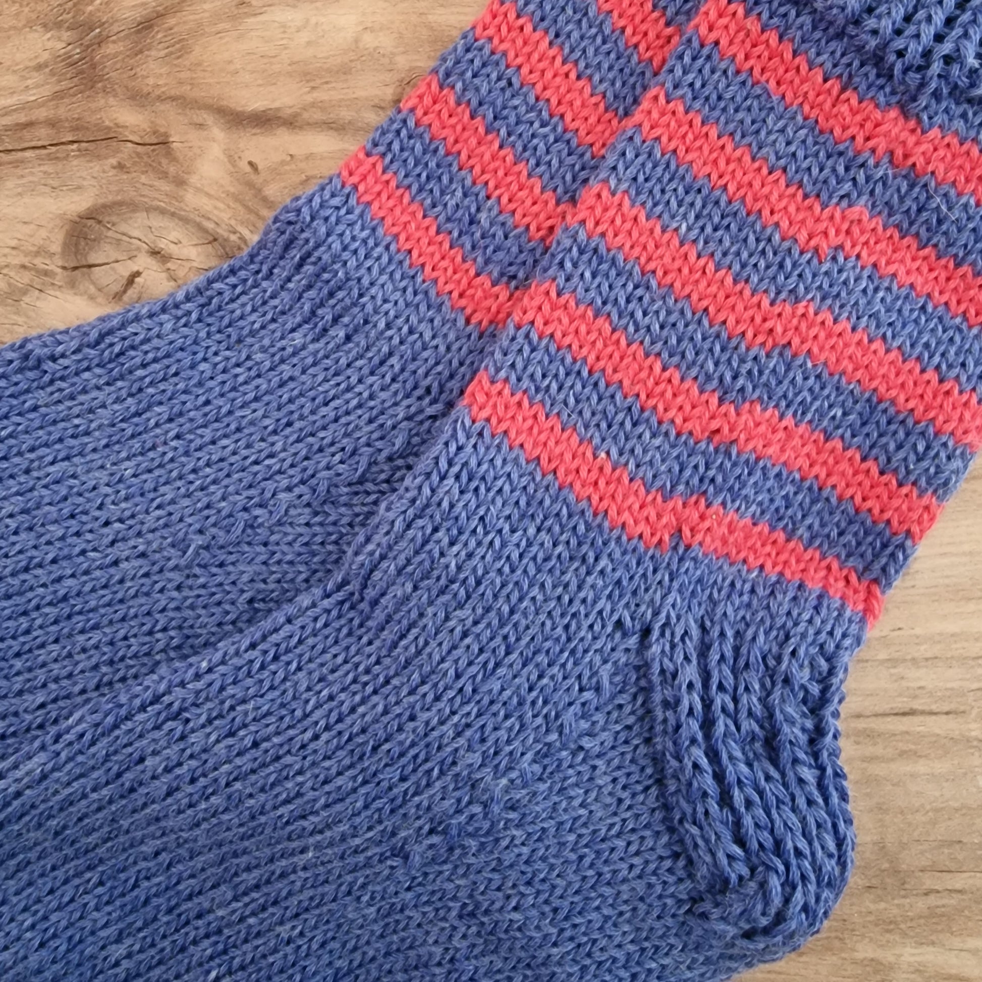 Zilivioletas vilnas zeķes ar rozā svītrām 33.-35.izm. (VEPA 119) - www.tiptip.lv 