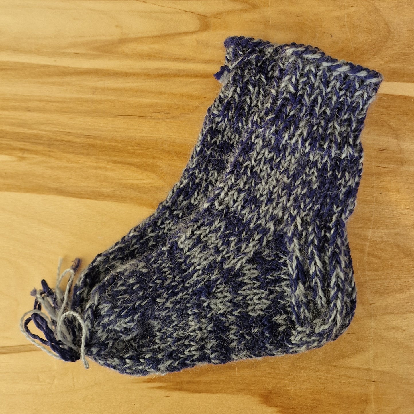 Zilu melanža toņu bērnu vilnas zeķes 23.-25.izm. (ALMA 175) - www.tiptip.lv 