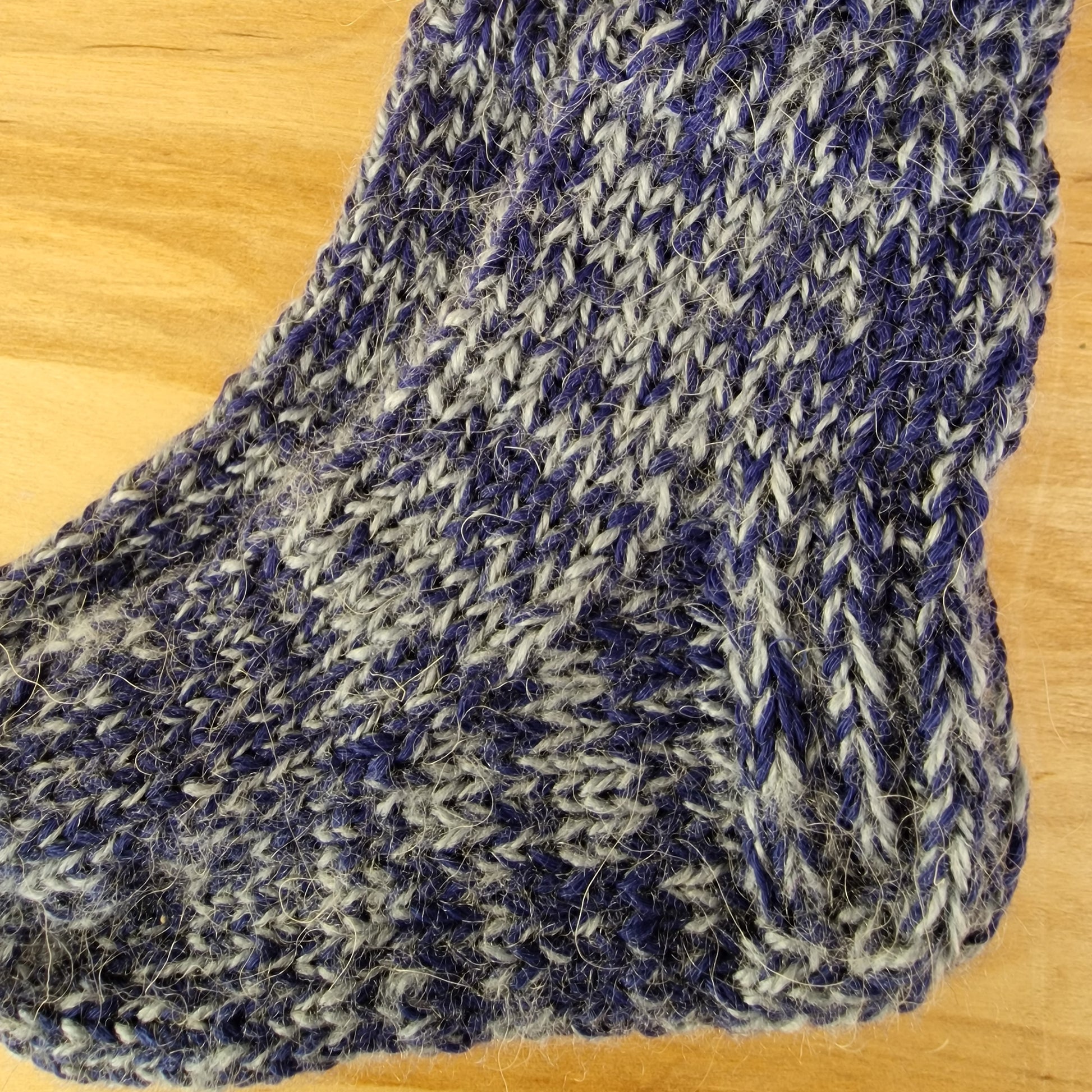 Zilu melanža toņu bērnu vilnas zeķes 23.-25.izm. (ALMA 175) - www.tiptip.lv 