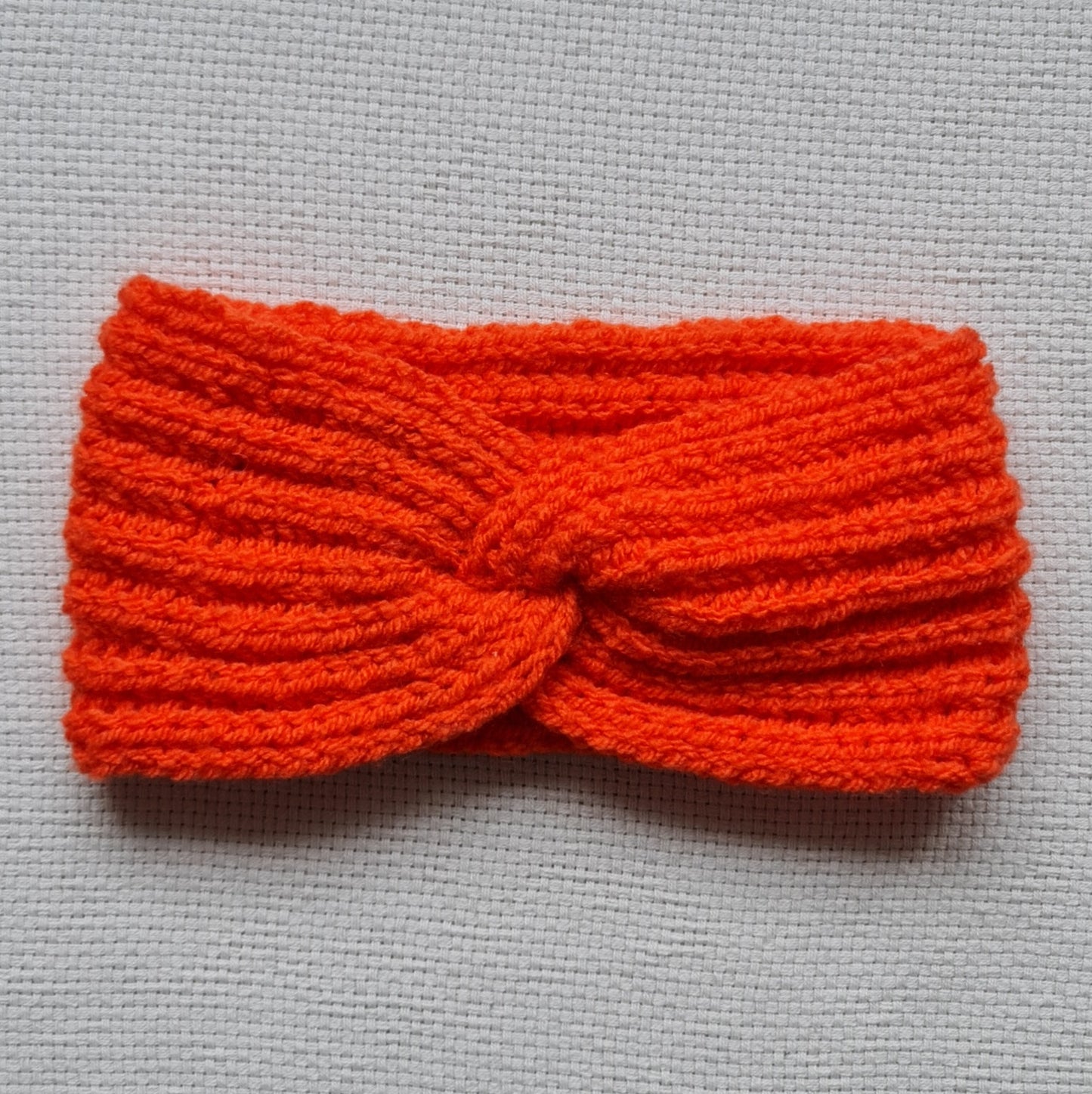 Orange knitted warm headband (LEPU 1) 