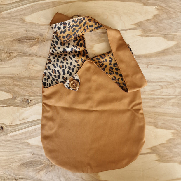 Auduma pleca soma brūna + leoparda rakstā (VIER 9)