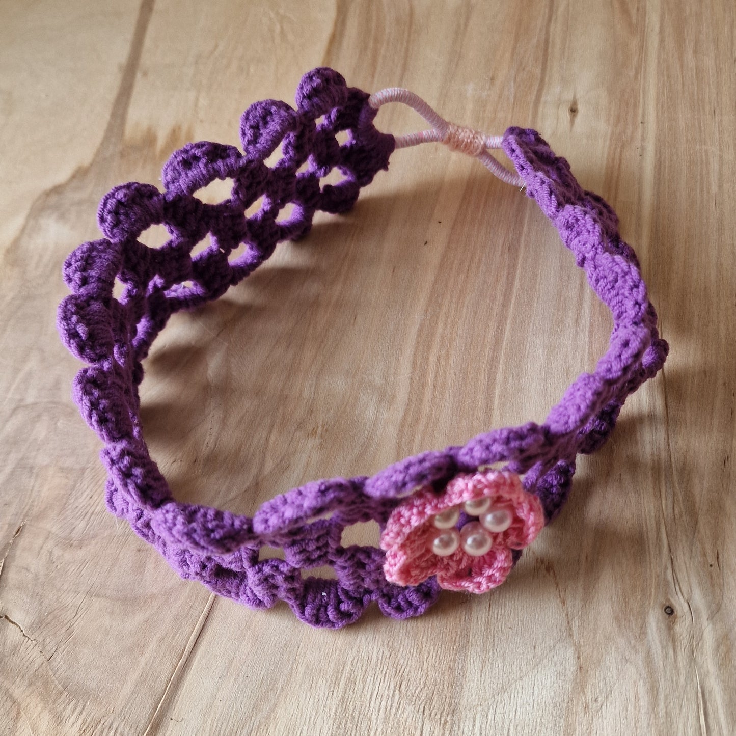 Purple crochet hair band for girls (SPKA 37)
