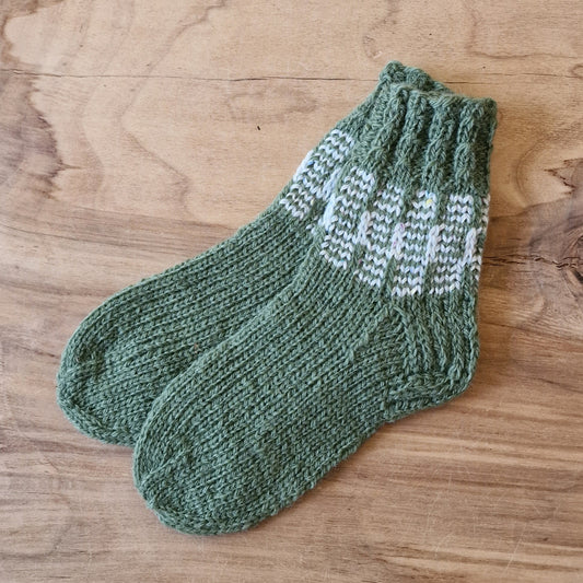 Children's warm socks size 27-29. in green-gray color (INPO 40)
