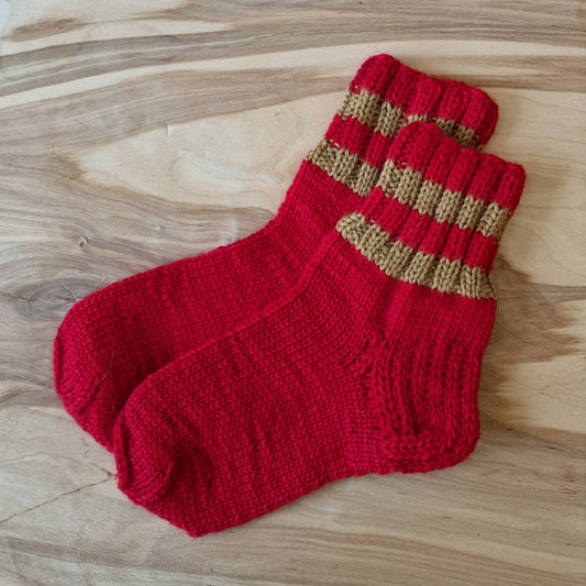 Children's wool socks size 25-27. red (SITE 28)