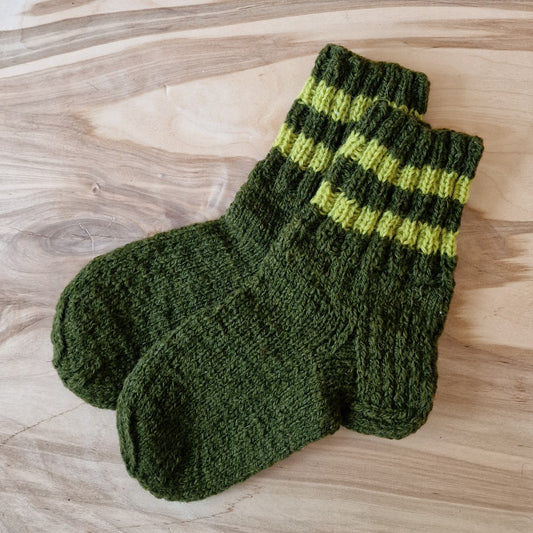 Children's wool socks size 25-27. green (SITE 29)