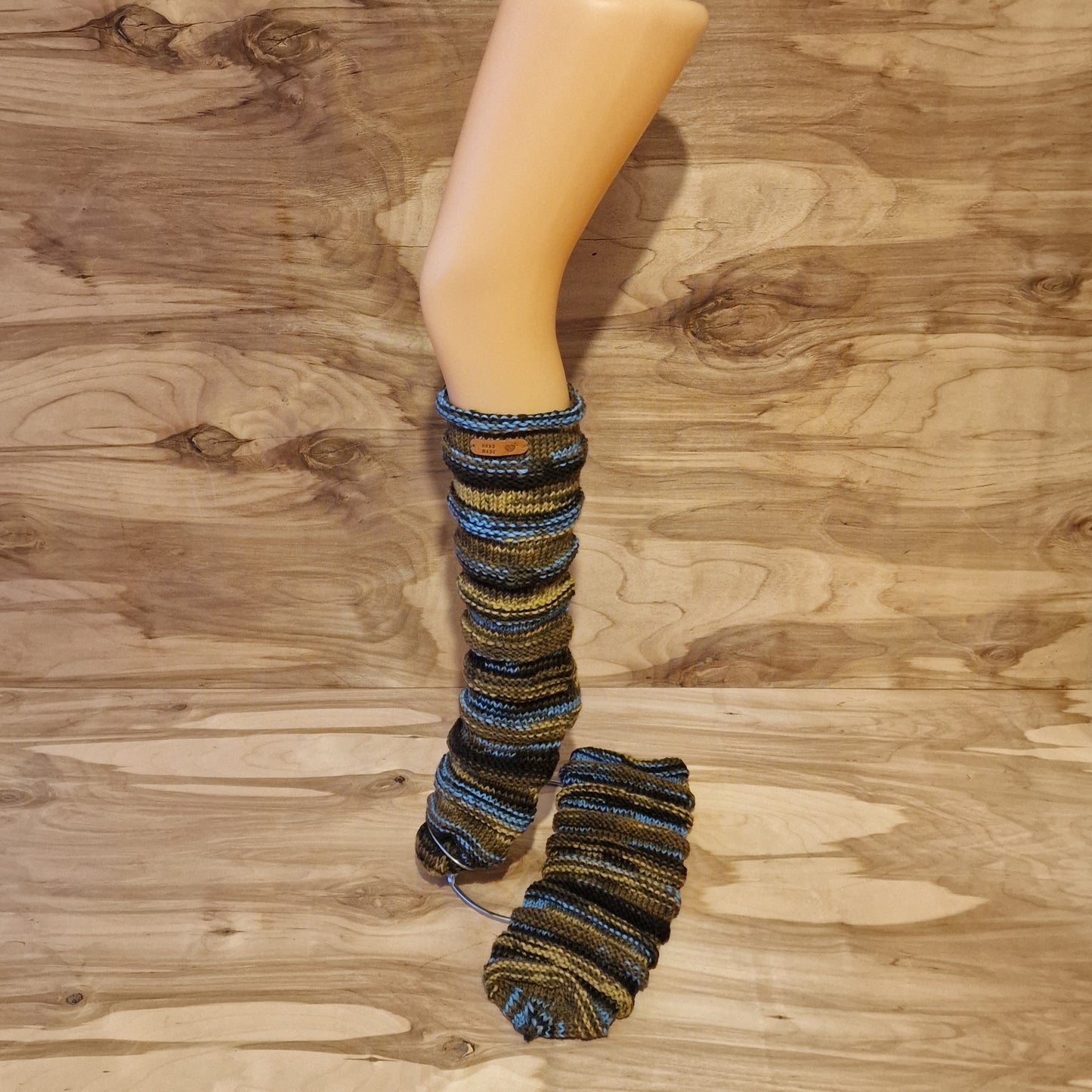 Lazy No-Heel Socks - All Sizes - Brown / Blue (RECE 28)