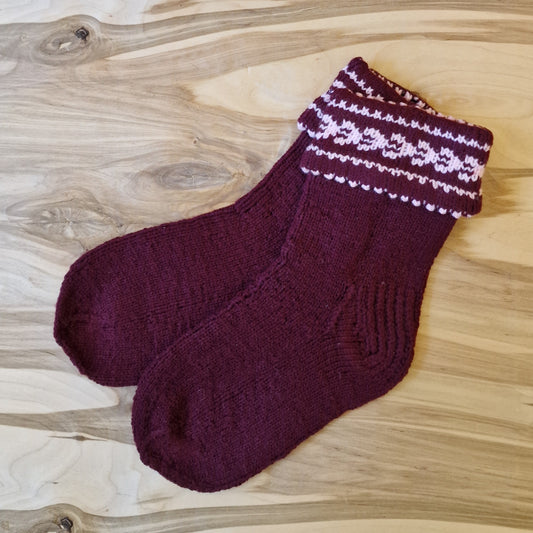Woolen socks size 34-36 dark red (GEBA 33)