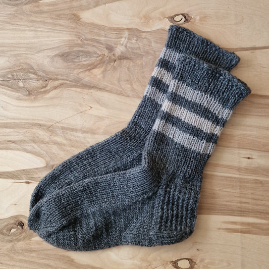 Woolen socks size 39-41. gray with gray stripes (MASTER 17)