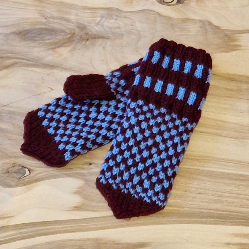 Red-blue children's mittens (6-8 years) (ILMU 2)