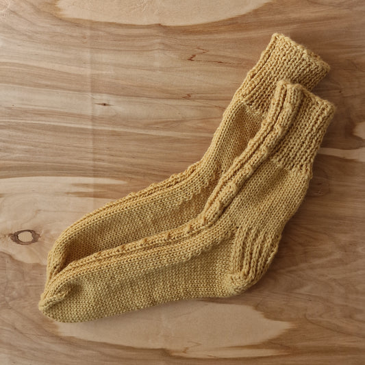 Woolen socks size 39-41. mustard color (VEPA 60)