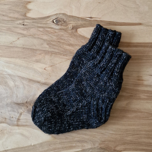 Children's wool socks size 24-26. black gray (VEPA 70)