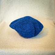 Zili melna gluda raksta tamborēta sieviešu berete