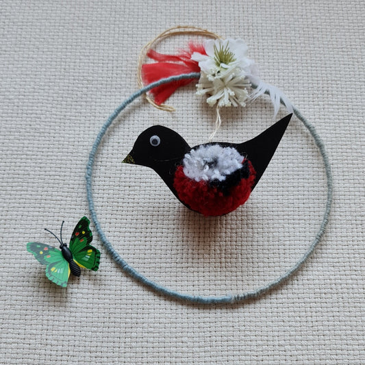 Dekors ar magnētisku riņķi un visur piestiprināmu taurenīti (AIPU 36) - www.tiptip.lv 