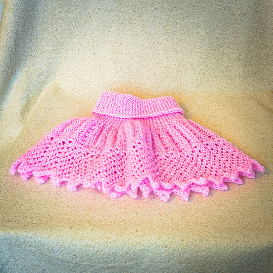 Vēsi rozā krāsas adīta sieviešu šalle / kakliņš mežģīņu rakstā (vilna / sintētika / mohēra) (INKU 13) - www.tiptip.lv 