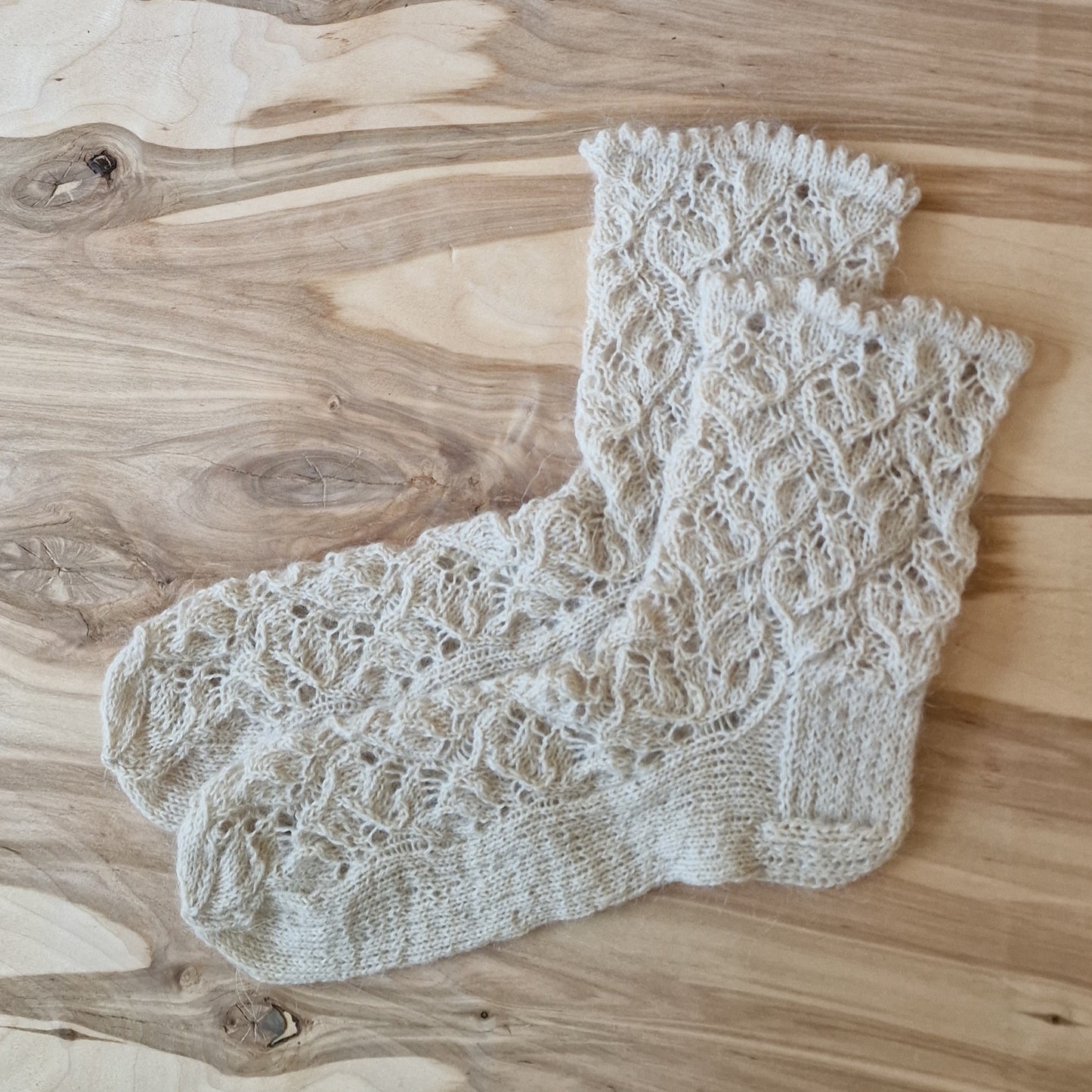 Vilnas krāsas mežģīņu adījuma vilnas zeķes 36.-38. izm. (SITĒ 6) - www.tiptip.lv 